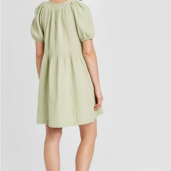 Universal Thread Smocked Gauze Shift Cotton Pastel Mint Baby Doll Dress size M - Picture 5 of 12